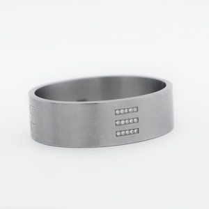 TeNo Stailess Steel Diamond Wide Bracelet